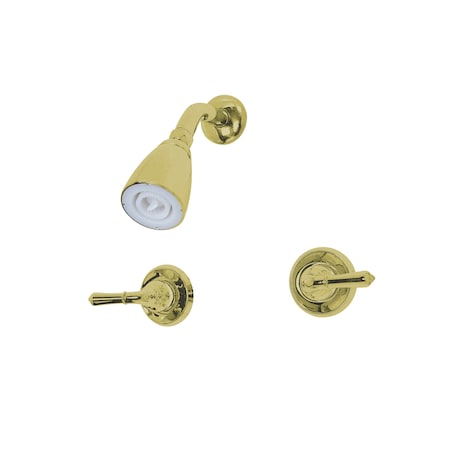 Shower Faucet, Polished Brass, Wall Mount